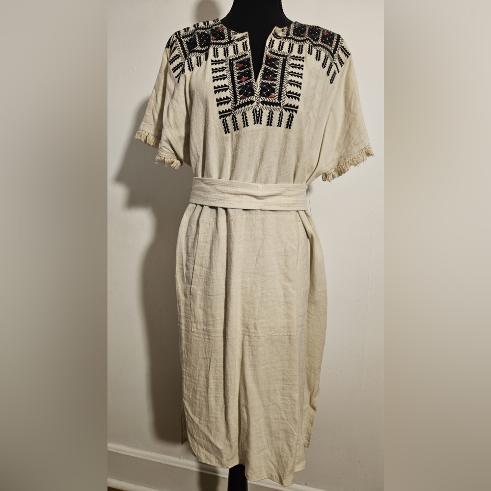 99. Madewell Embroidered Paradise Dress  Linen NWT - Picture 3 of 5